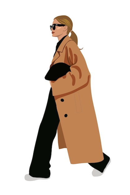 Women dressed in stylish trendy clothes female fashion illustration