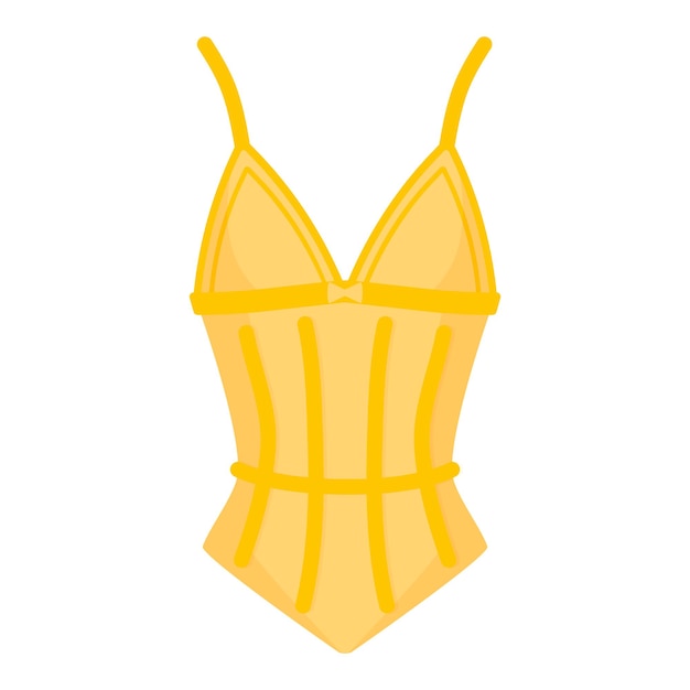 Women elegant undergarment or sexy female underwear yellow corset. Fashion concept.