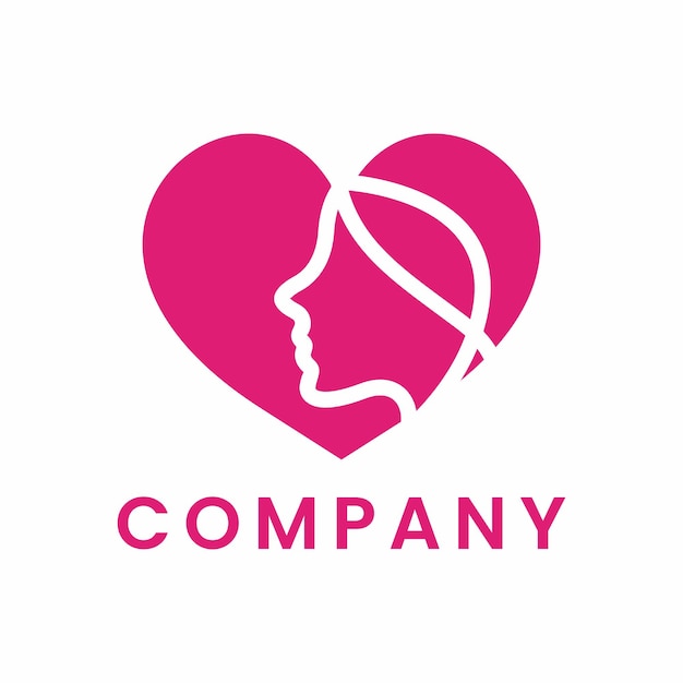 Women Face Love Logo Design