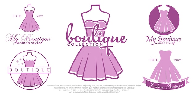 Women fashion icon set logo design template