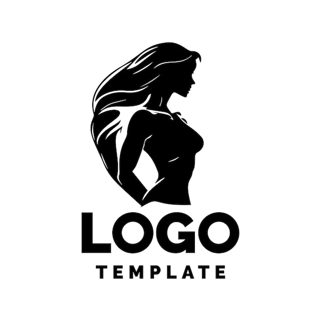 Women Fashion Logo Template vector art illustration Woman silhouette isolated object Fashion Symbol