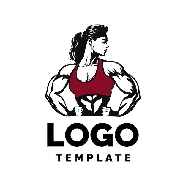 Women Fitness Logo Template vector art illustration Woman silhouette isolated object Fitness Symbol