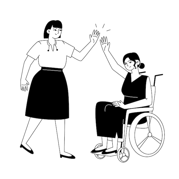 A women give five each other a high five