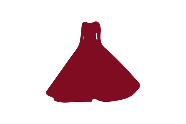 Women gown silhouette or wedding dress vector