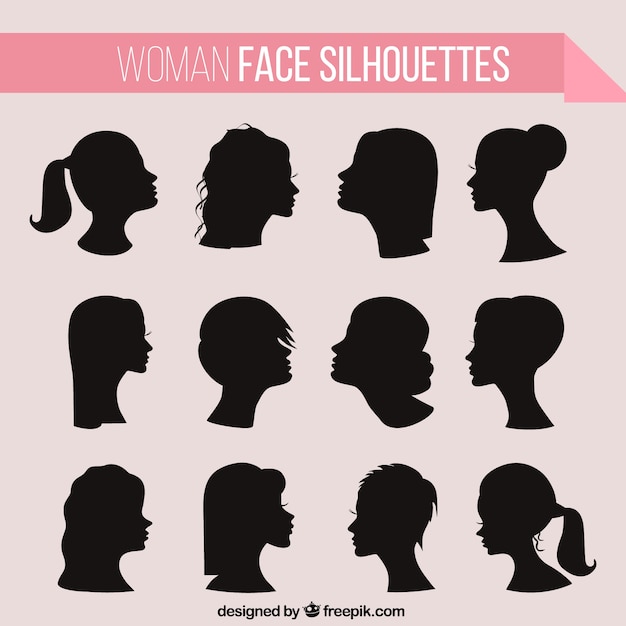 Vector women haistyle silhouettes