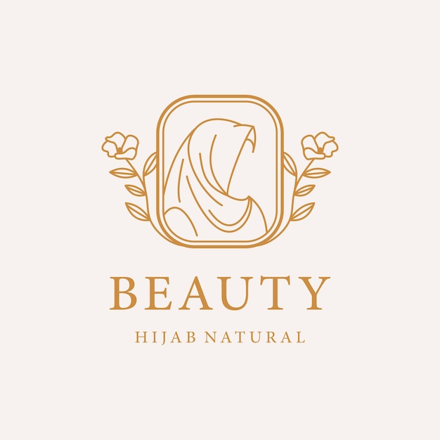 Women hijab beauty vector logo template