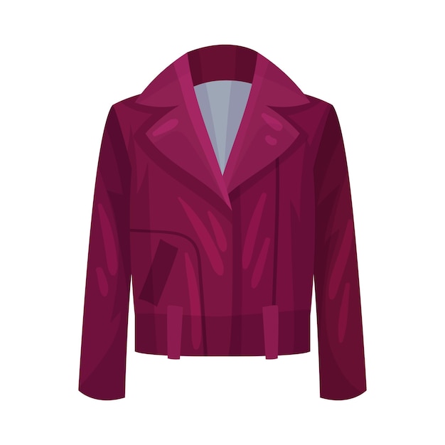 Vector women jacket or blazer with long sleeves and neck vector illustration