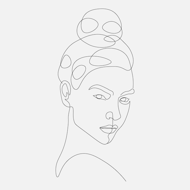 women minimal hand drawn illustrationone line art illustration