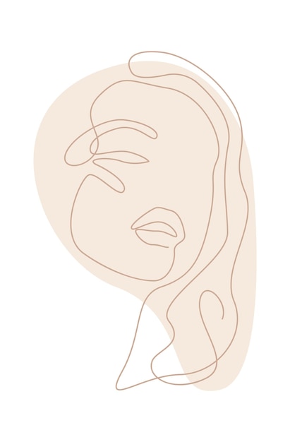 Women portrait continuous line art