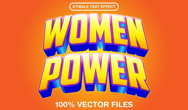 Women power motivational quote 3d Text effect