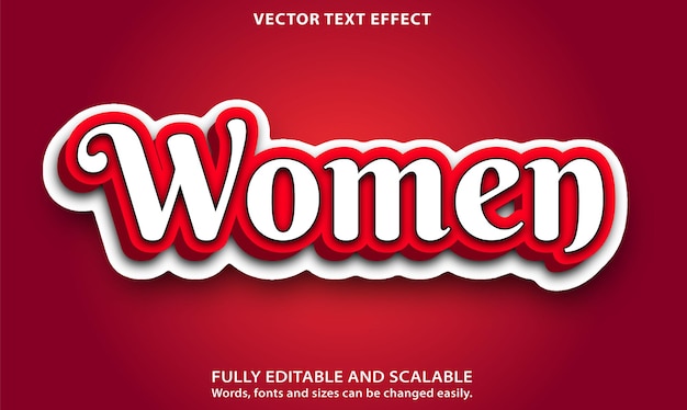 Women Premium editable text effect Premium vector