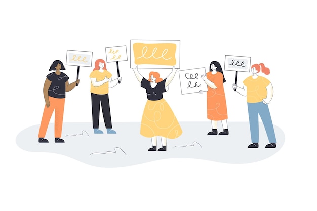 Women protesting illustration