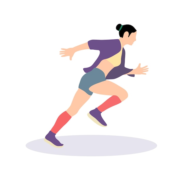 Women running workout people character illustration