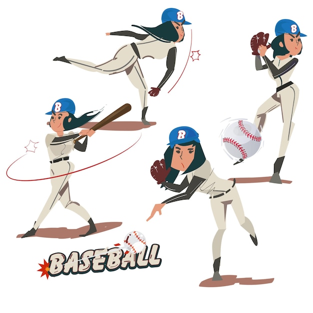 Women's baseball  collection -  illustration