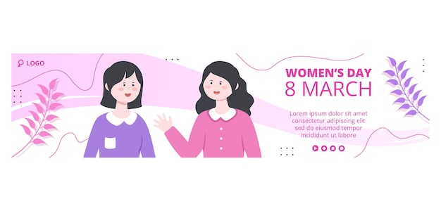 Women's Day Banner Template Flat Illustration Editable of Square Background Suitable for Social Media, Greeting Card and Web Internet Ads