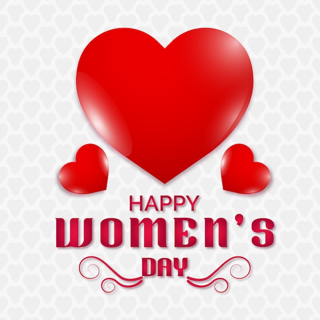 Women's day wishing post with heart shap background design