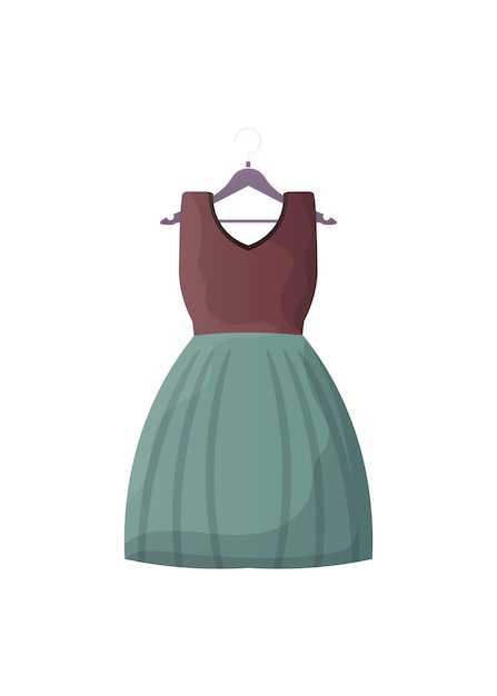 Women's dress is isolated on a white background Cartoon style Vector