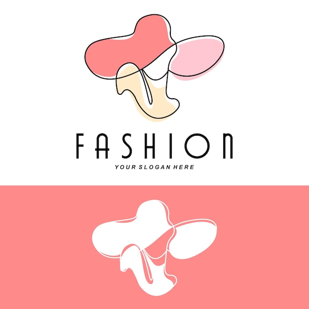 Women's Hat Logo Design Illustration Fashion beauty accessories and product brand care