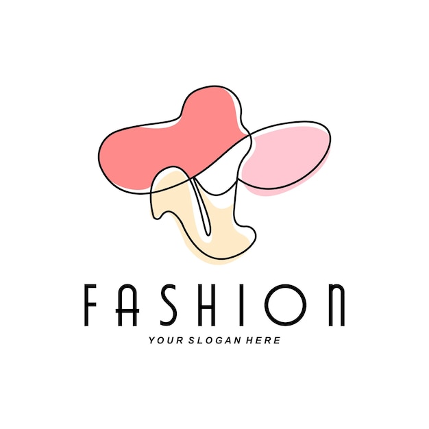 Women's Hat Logo Design Illustration Fashion beauty accessories and product brand care