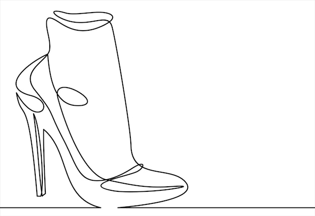 Women's highheeled shoes Vector line iconcontinuous line drawing