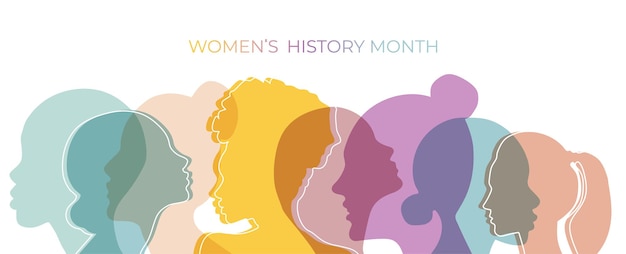 Women's History month banner in soft color