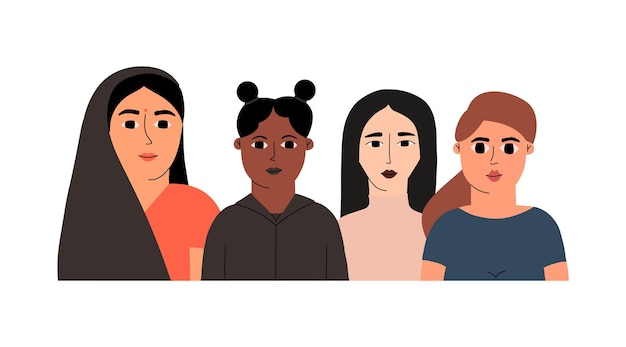 Women's History Month Vector illustration in hand drawn style