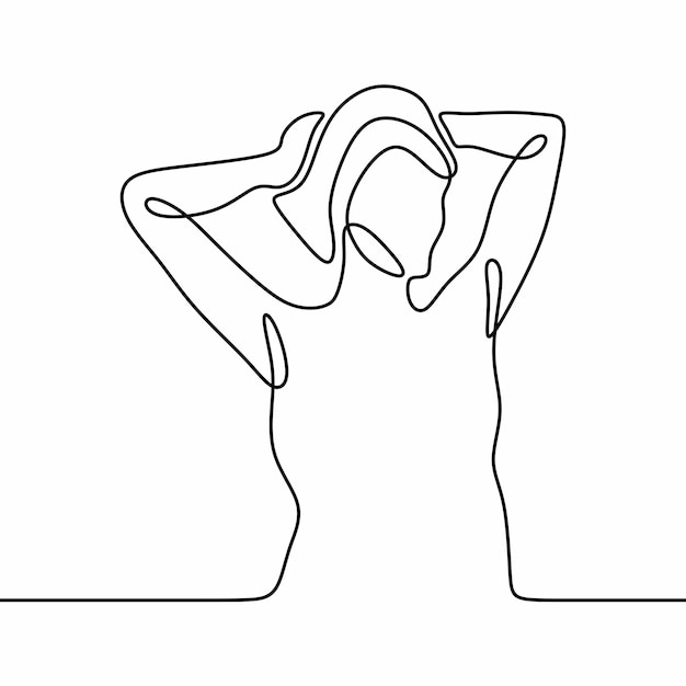 women's natural beauty continuous single line art