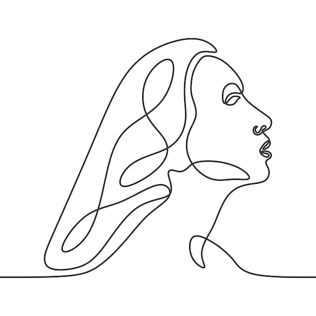 women's natural beauty continuous single line art