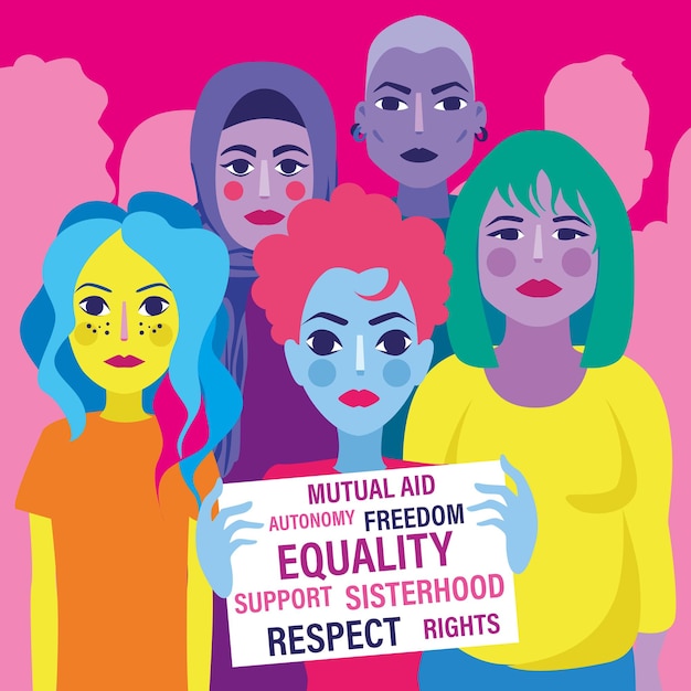 Women s rights illustration inclusive design banner