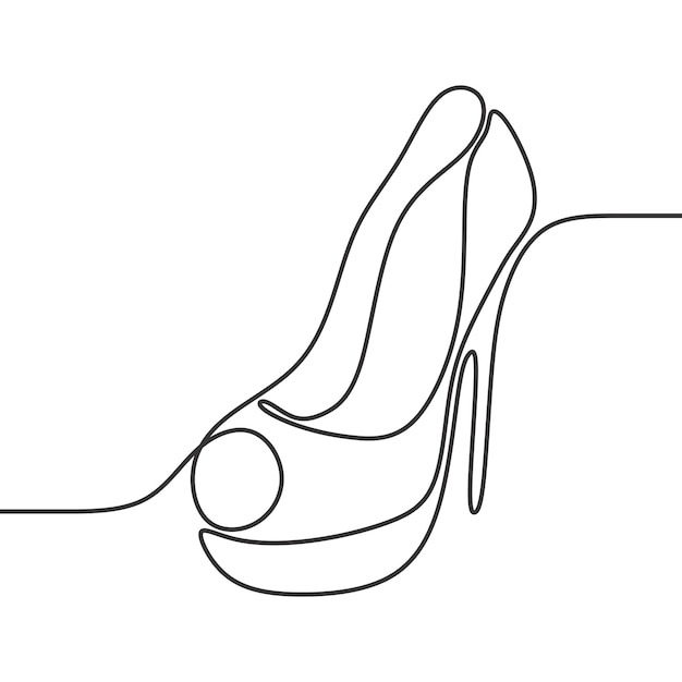 women's shoes illustration continuous drawing sigle line art