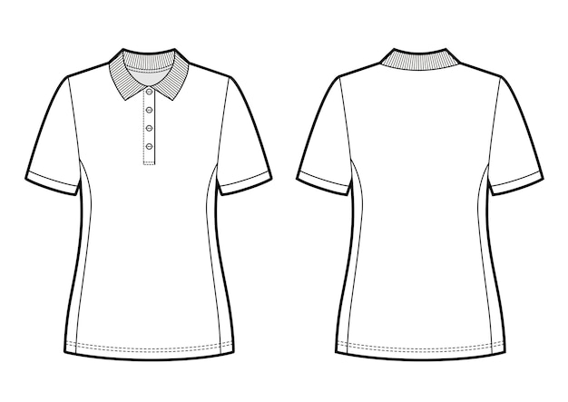 Women's white polo shirt vector for template.