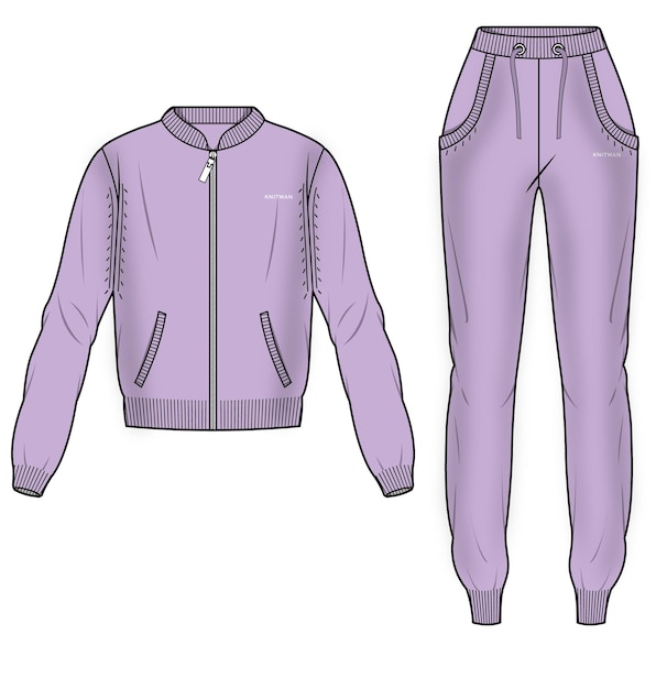 Vector women tweak jacket and bottom vector design