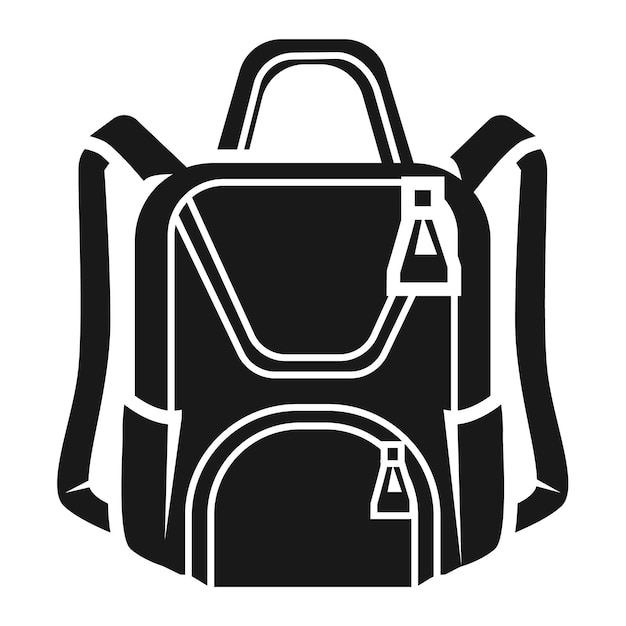 Womens backpack in front icon Simple illustration of womens backpack in front vector icon for web design isolated on white background