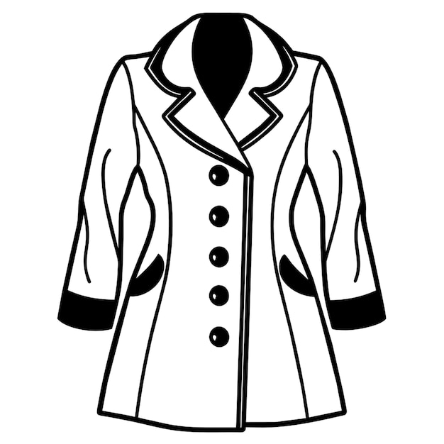 womens coat vector illustration linocut