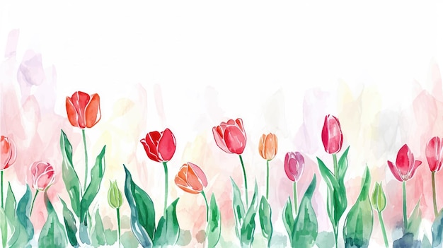 Womens Day Greeting card with tulips