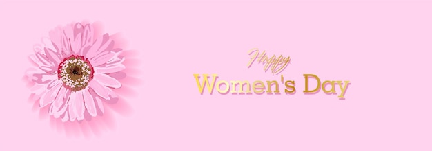 Vector womens day text design with flowers and pink background vector illustration