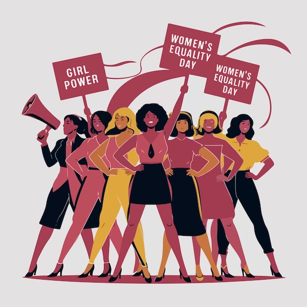 Vector womens equality day banner design creative illustration