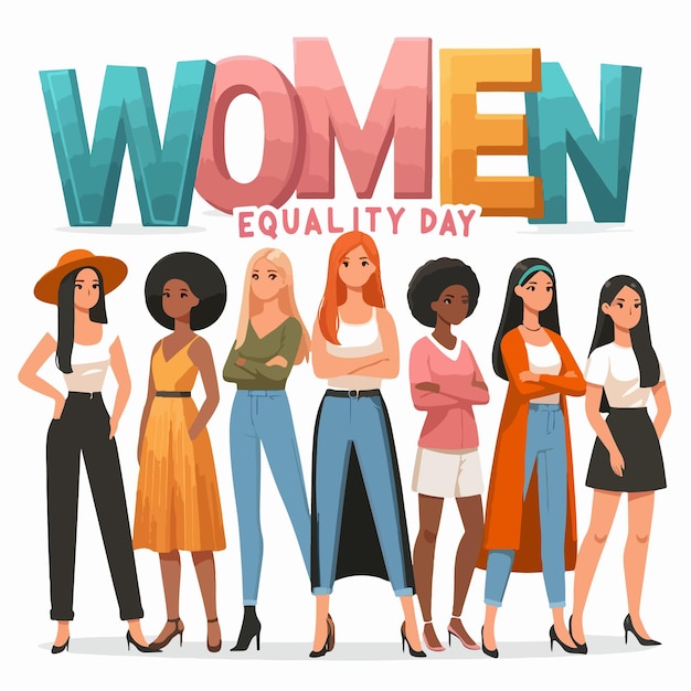 Womens Equality Day flat vector illustration