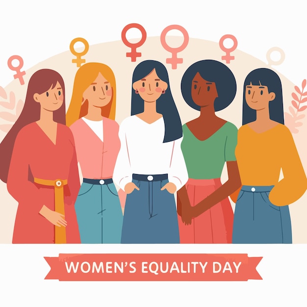 Womens Equality Day flat vector illustration