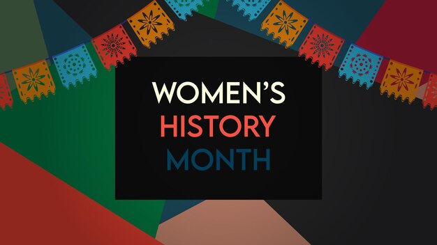 Womens History Month Womens day celebration background design on march 8th Vector illustration with copy space area