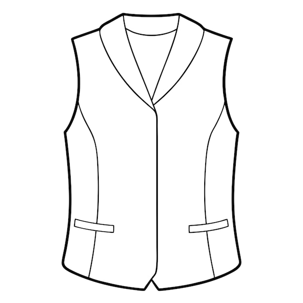 womens vest vector illustration line art