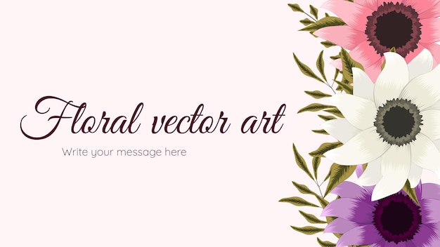 Wonderful spring floral background template with delicate flowers