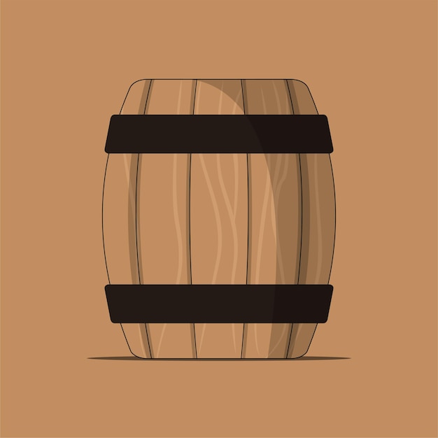 Wood barrel in cartoon vector