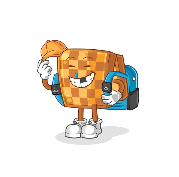 Wood chess goes to school vector cartoon character