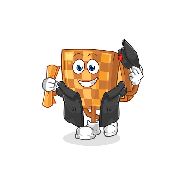 Wood chess graduation vector cartoon character