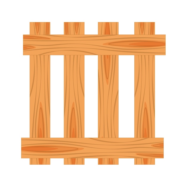 Wood farmers fence. Wooden plaque and crossed boards isolated on transparent background. Vector.