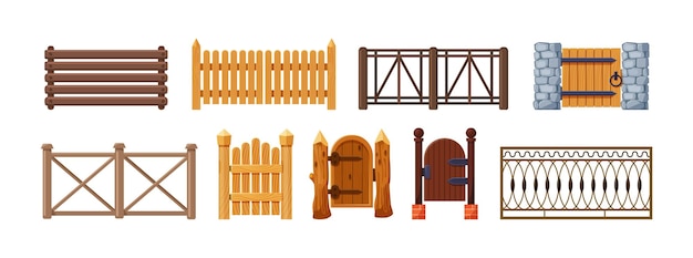 Wood gates and balcony railing and gates fence outdoor exterior entrance