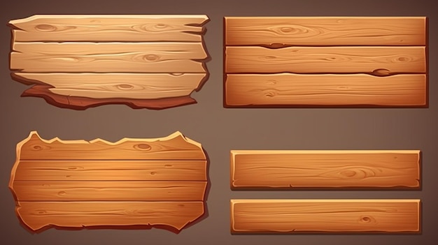 Vector the wood is from wood and has a wooden plank that has been cut out