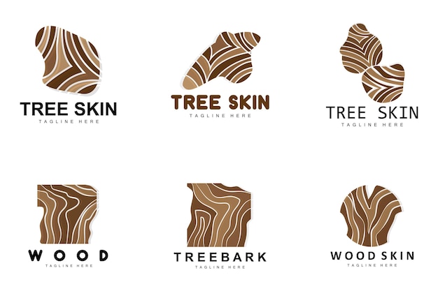 Wood Layer Logo Tree Bark Structure Design Forest Template Vector