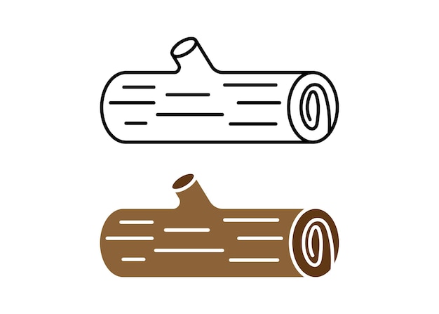 Wood log icon design template clipart illustration